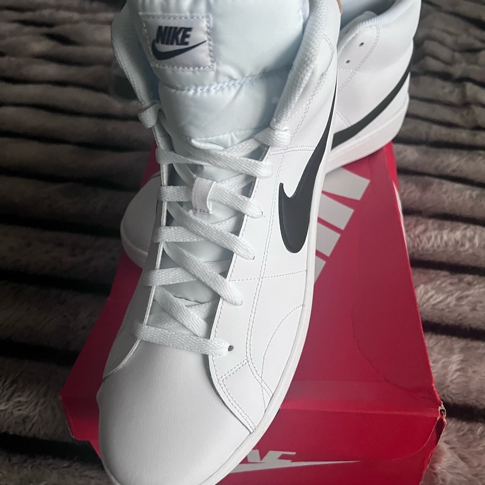 Nike White and Black “Trail Blazer” High-Top Sneakers
